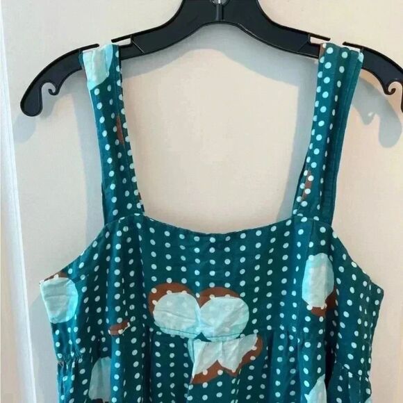 Hunter Bell Teal Polka Dot Midi Dress - Picture 12 of 15